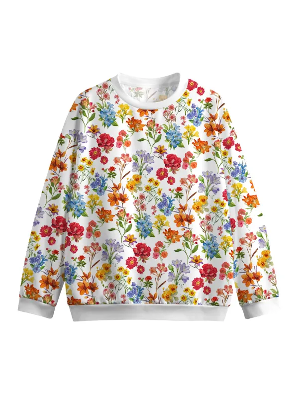 Orionride Sunshine Floral Women's Crew Neck Pullover Sweatshirt sold by Orionride
