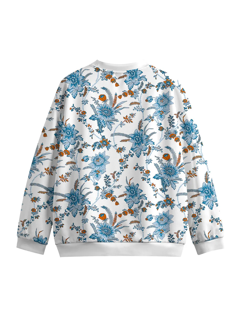 Orionride Blue Chain Flower Women's Crew Neck Pullover Sweatshirt sold by Orionride product image thumbnail 2
