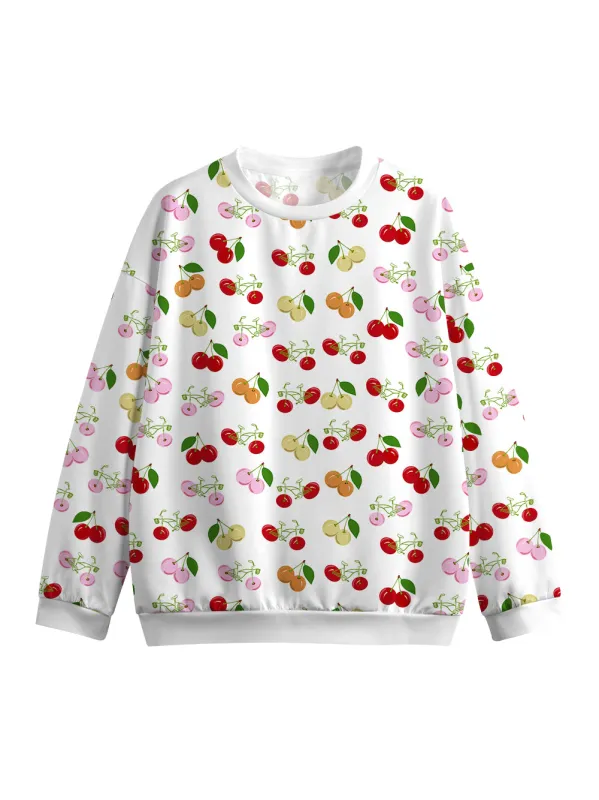 Orionride Juicy Cherry Women's Crew Neck Pullover Sweatshirt sold by Orionride