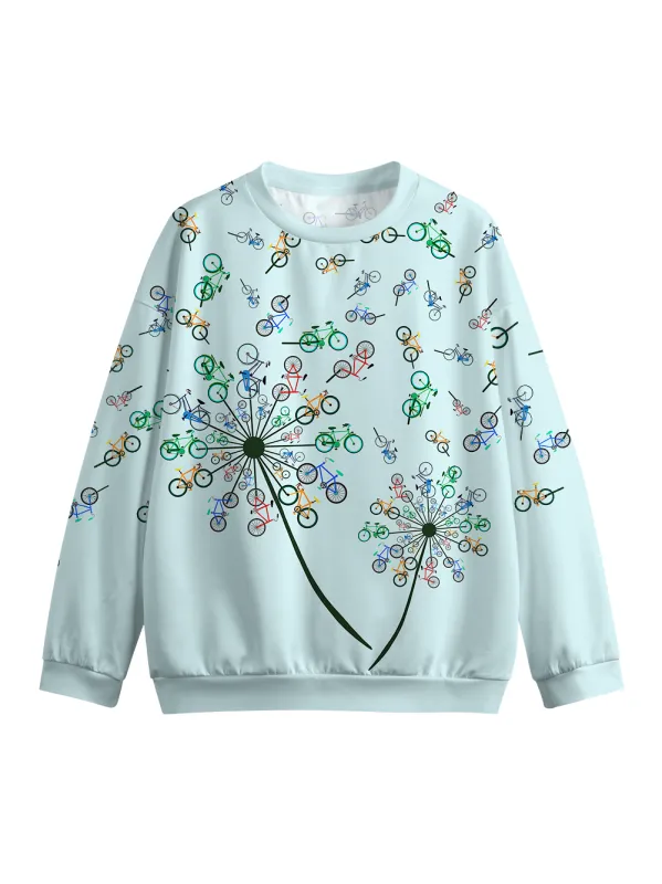 Orionride Dandelion Bike Crew Neck Pullover Sweatshirt sold by Orionride