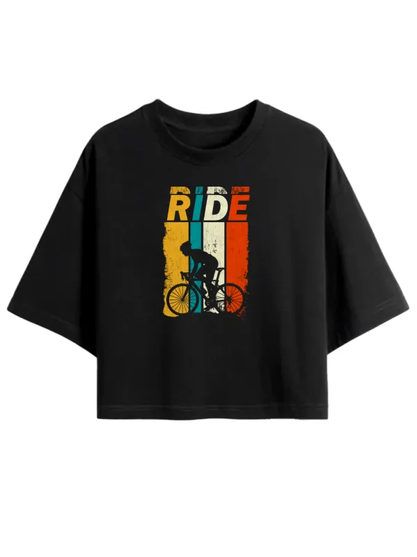 Orionride Color RIDE Women's Oversize Cycling Crop Tops sold by Orionride