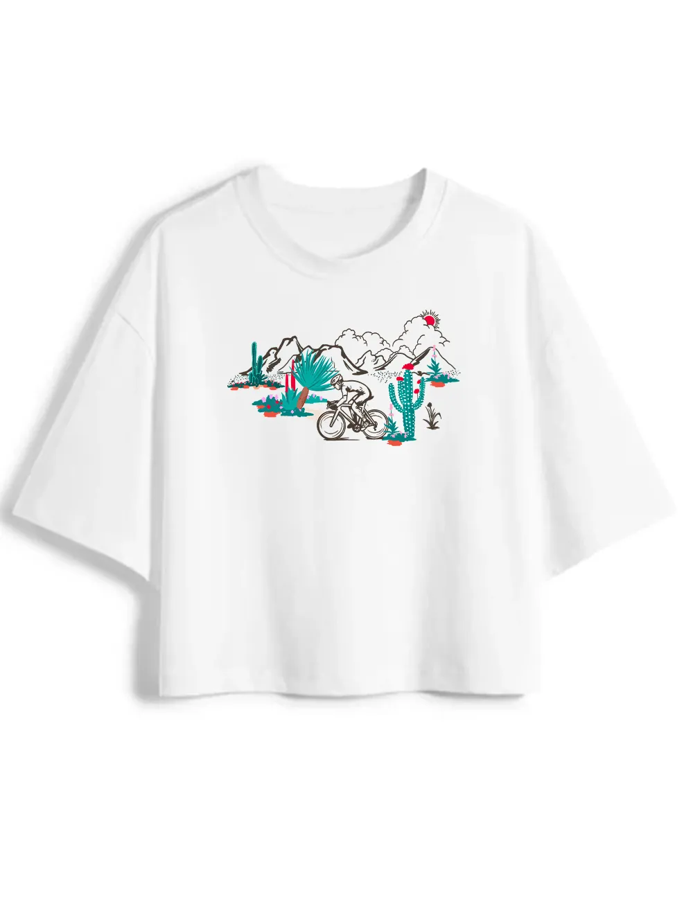 Orionride Cactus Hill Women's Oversize Cycling Crop Tops sold by Orionride