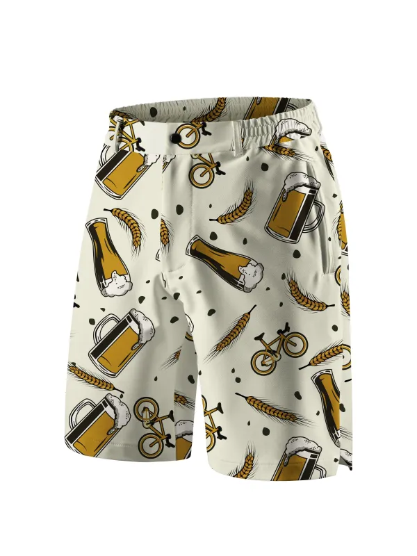 Orionride Beer Wheat Ears Cycling Short With 2 Zipper Pockets sold by Orionride