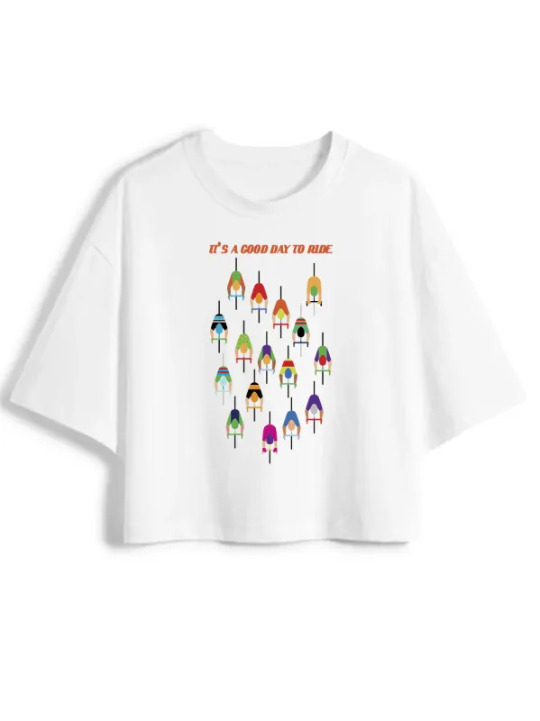 Orionride Good Day to Ride Women's Oversize Cycling Crop Tops sold by Orionride