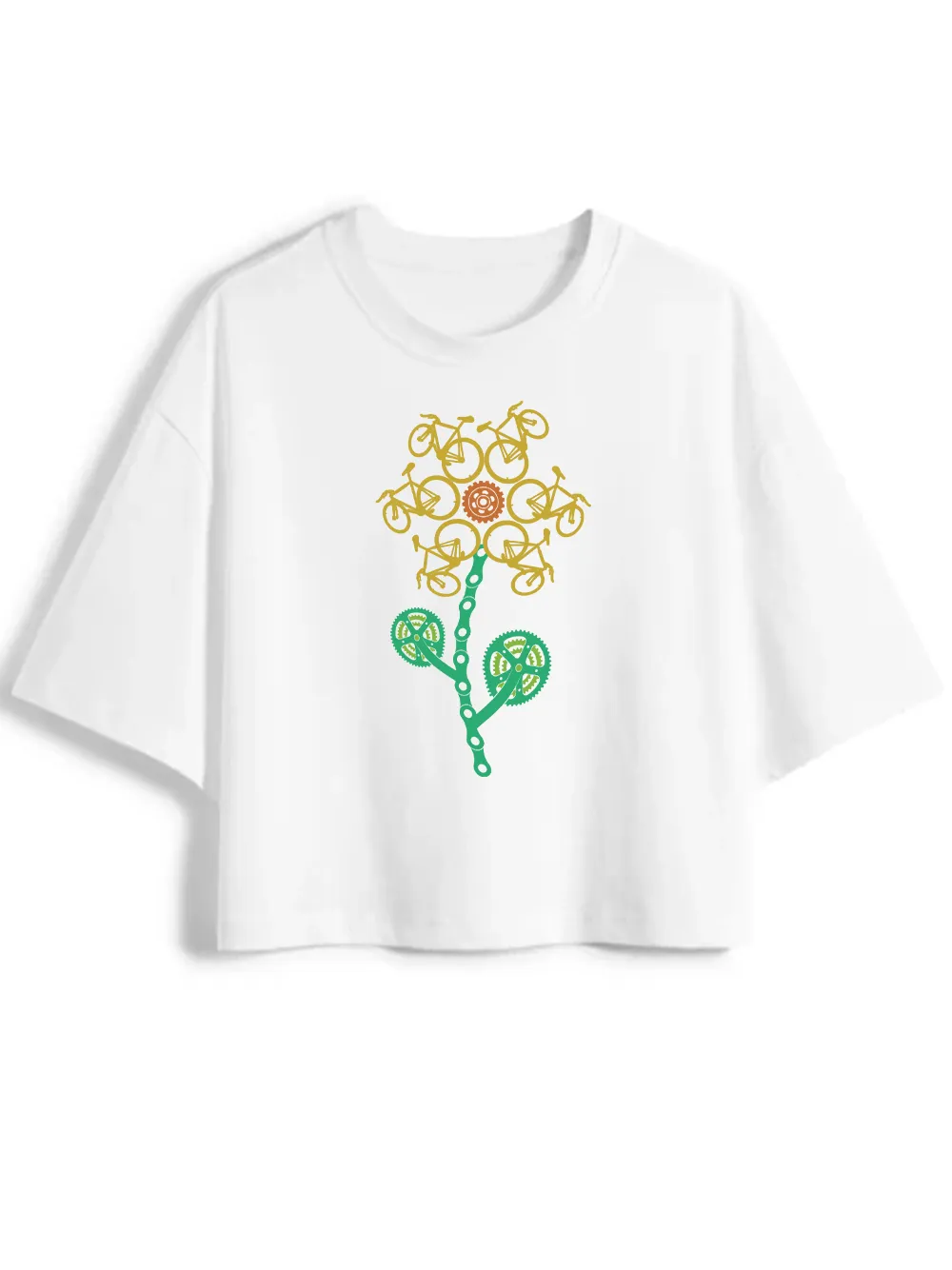 Orionride Sunflower Women's Oversize Cycling Crop Tops sold by Orionride