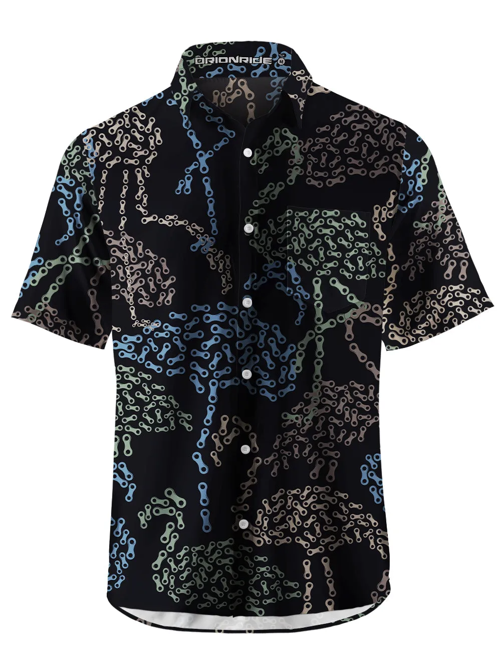 Orionride Chain Flamingos Zipper Pockets Ultra Lightweight Short Sleeves Gravel Shirt sold by Orionride
