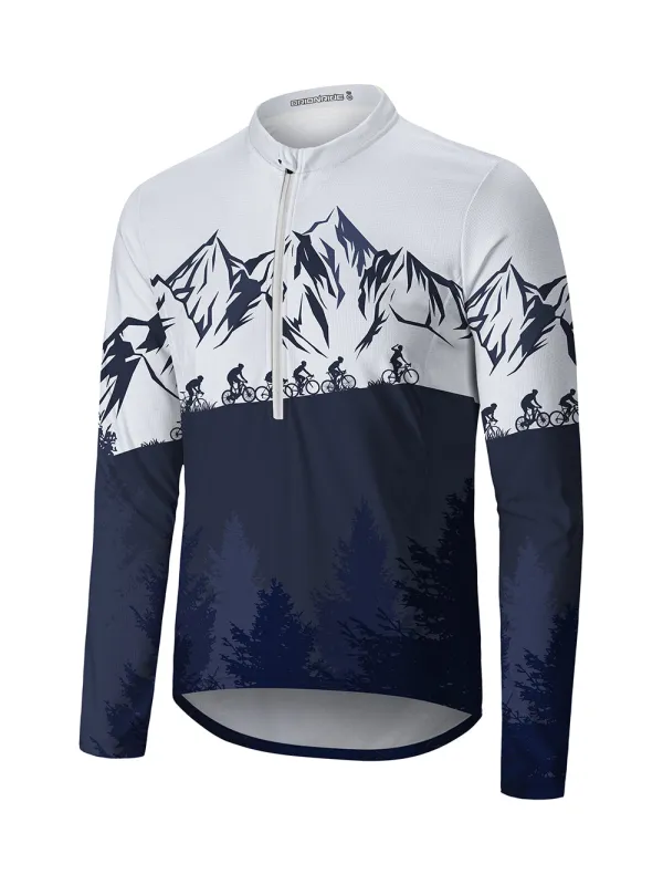 Orionride Riding In Groups Long Sleeve Half Zipper Mountain Bike Jersey sold by Orionride