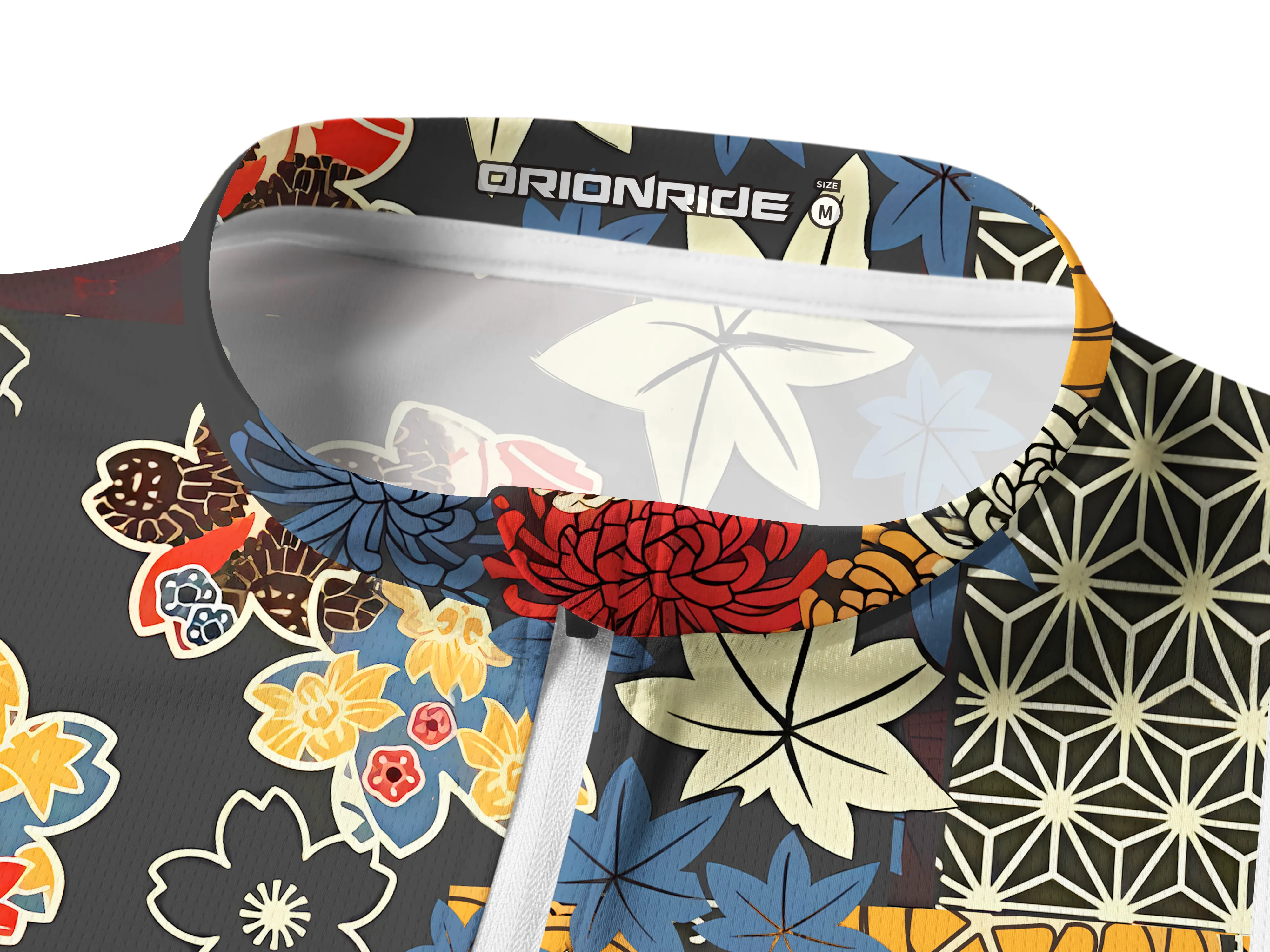 Orionride Unique Gear Flower Long Sleeve Half Zipper Mountain Bike Jersey sold by Orionride product image thumbnail 3