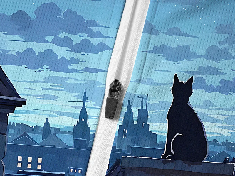 Orionride Black Cat Long Sleeve Half Zipper Mountain Bike Jersey sold by Orionride product image thumbnail 4