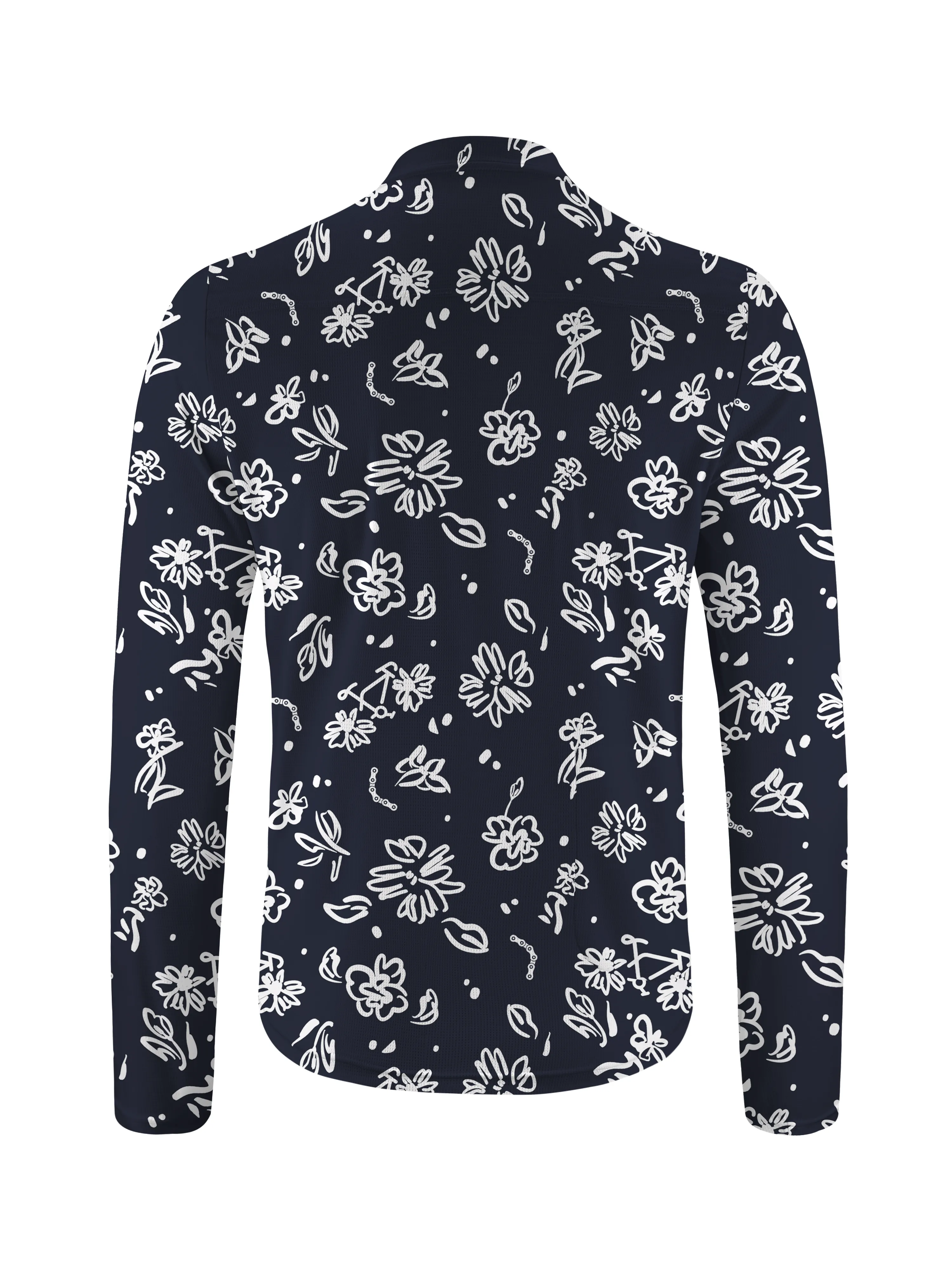 Orionride Line Flower Bicycle Long Sleeve Half Zipper Mountain Bike Jersey sold by Orionride product image thumbnail 2
