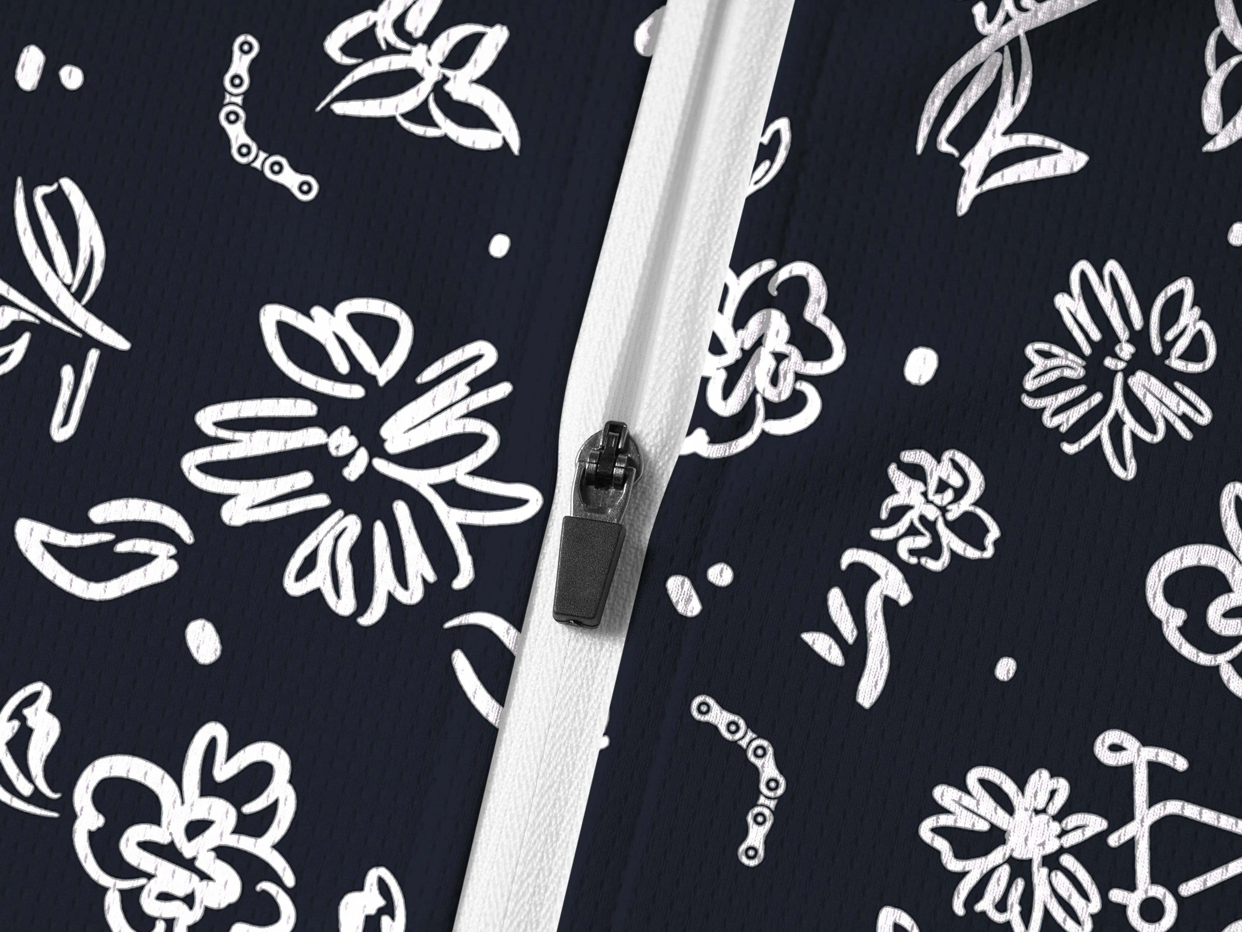 Orionride Line Flower Bicycle Long Sleeve Half Zipper Mountain Bike Jersey sold by Orionride product image thumbnail 4