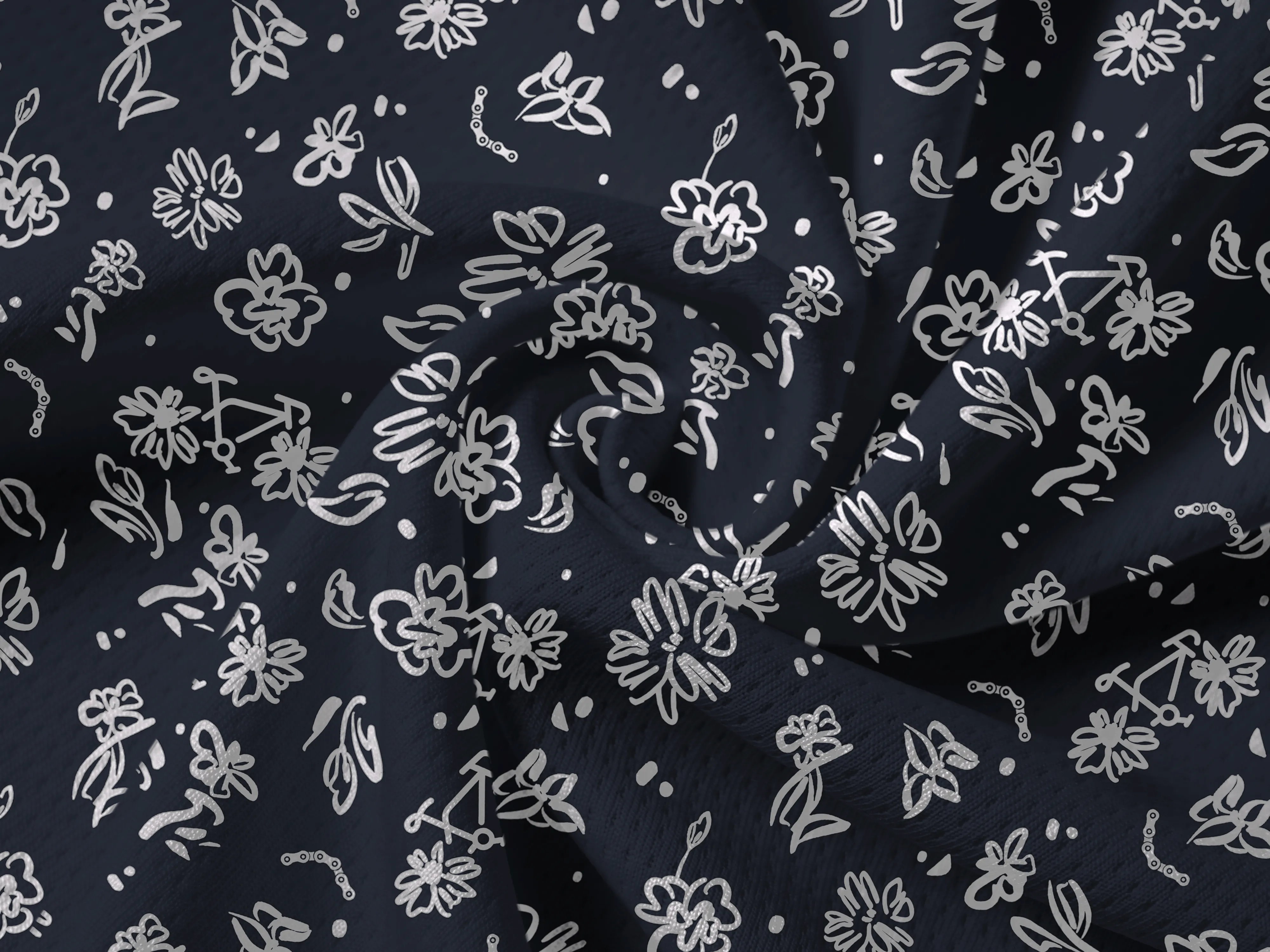 Orionride Line Flower Bicycle Long Sleeve Half Zipper Mountain Bike Jersey sold by Orionride product image thumbnail 5