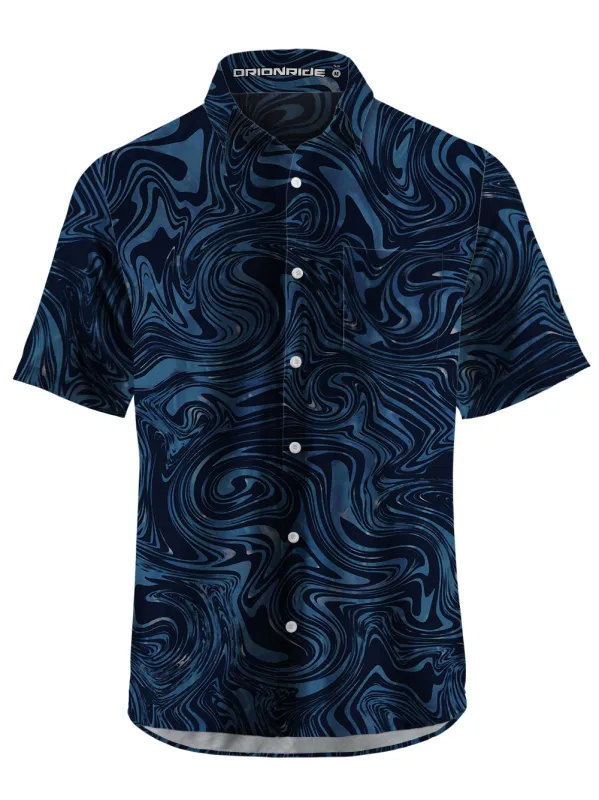 Orionride Mysterious Vortex Zipper Pockets Ultra Lightweight Short Sleeves Gravel Shirt sold by Orionride