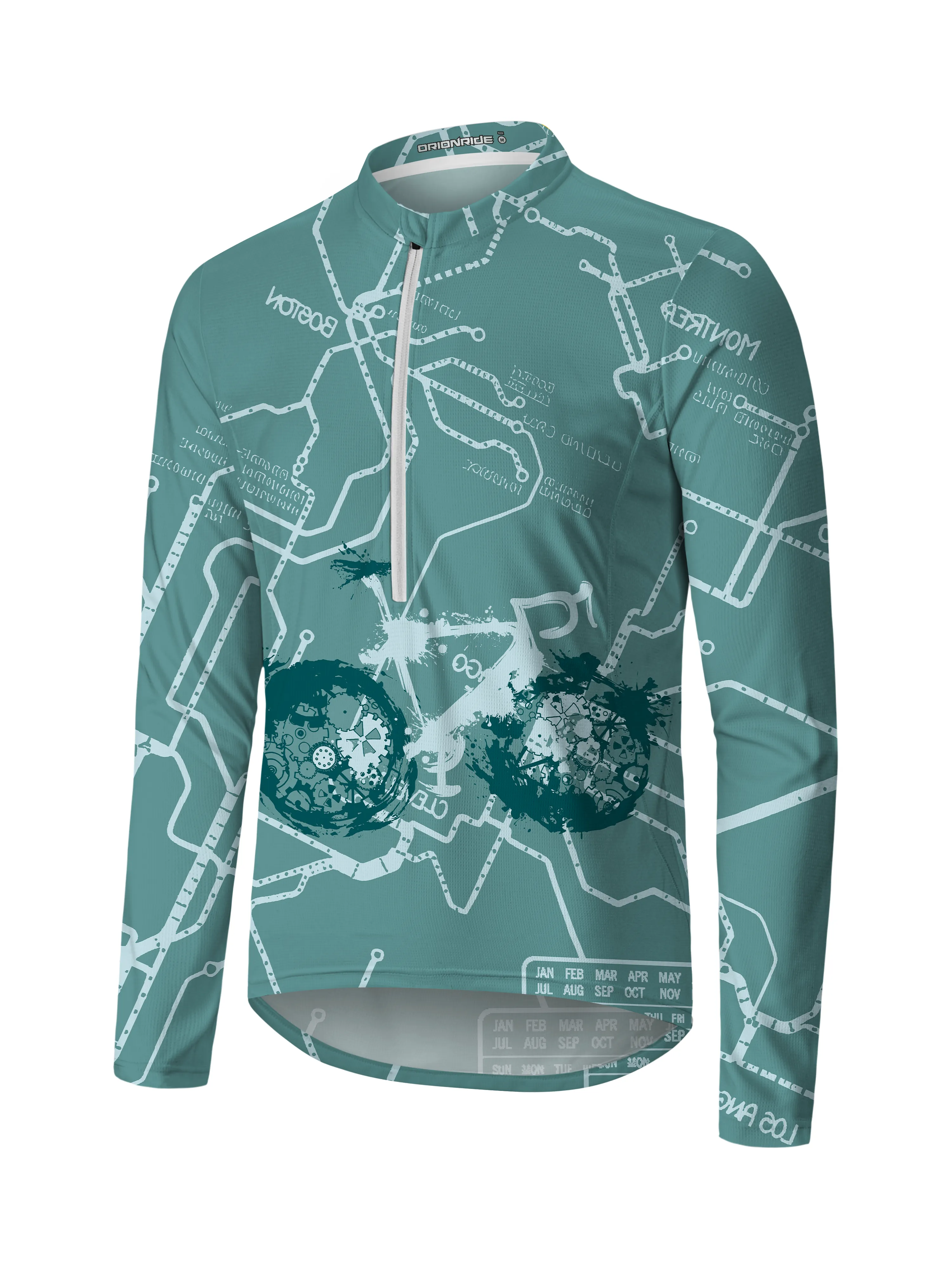 Orionride Green Trail Long Sleeve Half Zipper Mountain Bike Jersey sold by Orionride