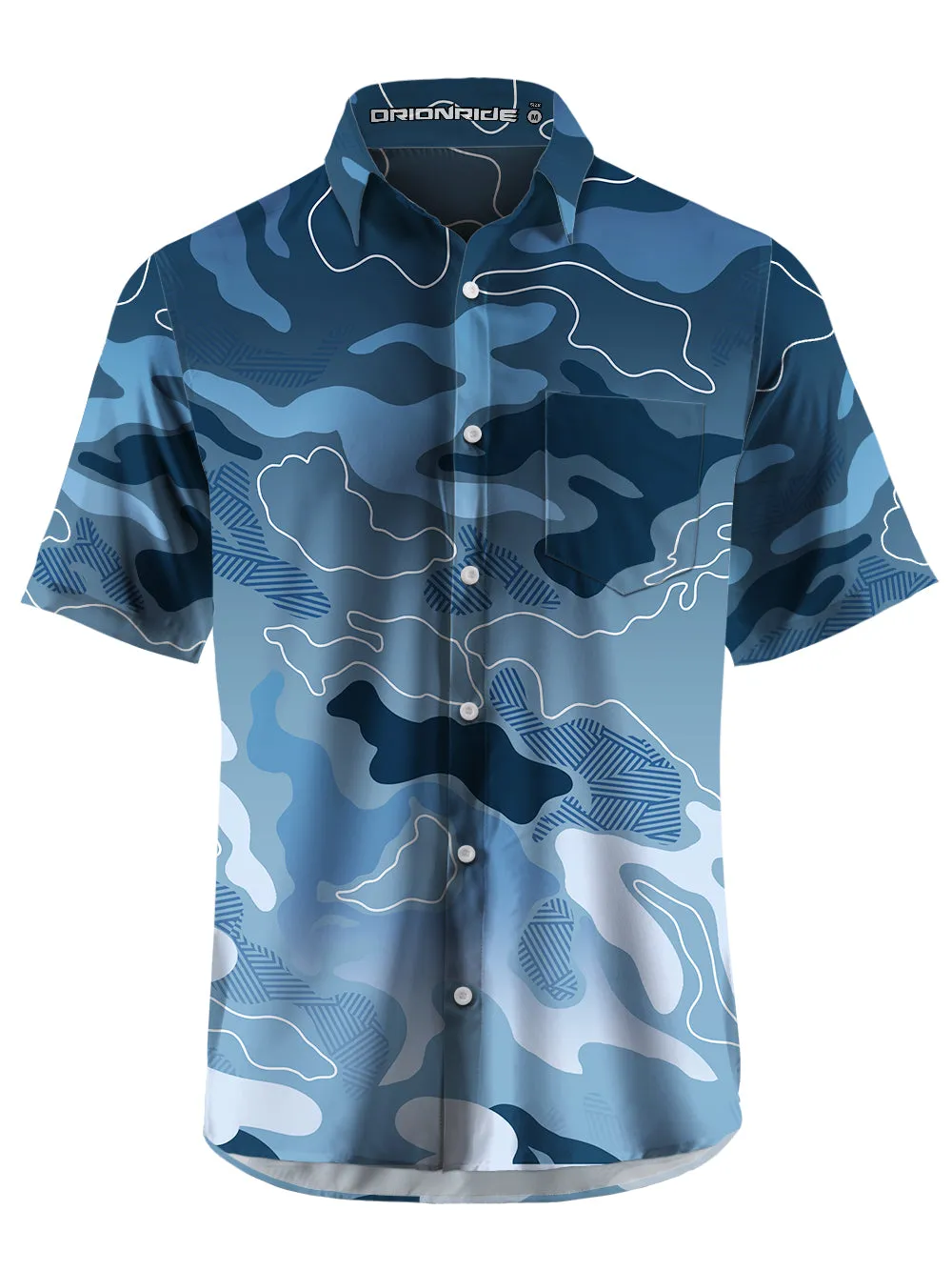 Orionride Gradient Ripple Zipper Pockets Ultra Lightweight Short Sleeves Gravel Shirt sold by Orionride