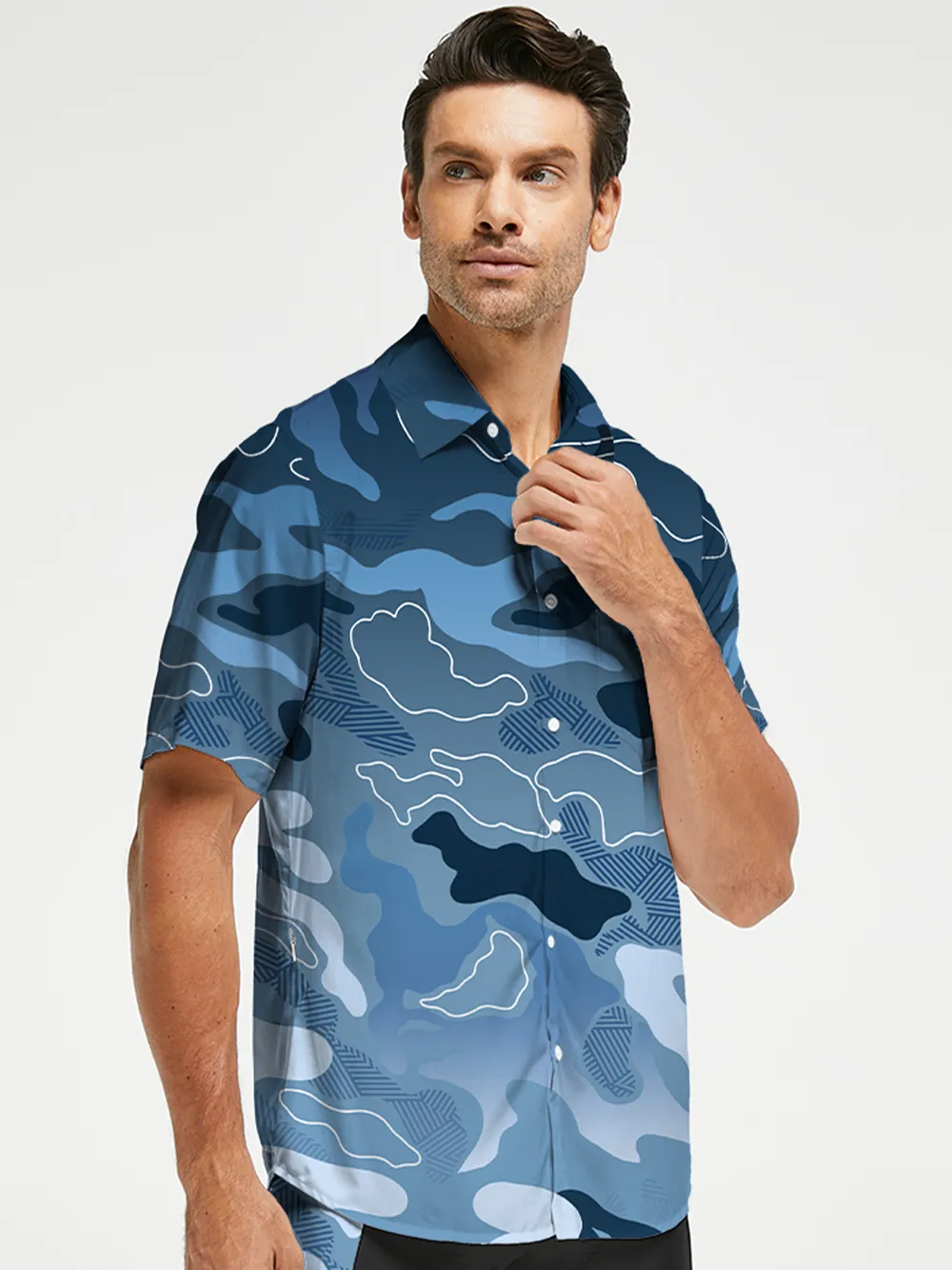 Orionride Gradient Ripple Zipper Pockets Ultra Lightweight Short Sleeves Gravel Shirt sold by Orionride product image thumbnail 2