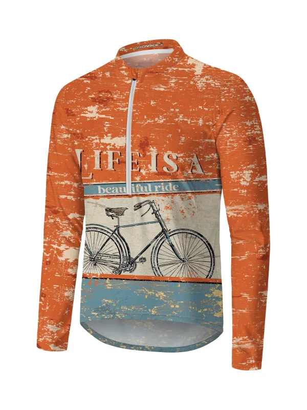 Orionride Beautiful Ride Long Sleeve Half Zipper Mountain Bike Jersey sold by Orionride
