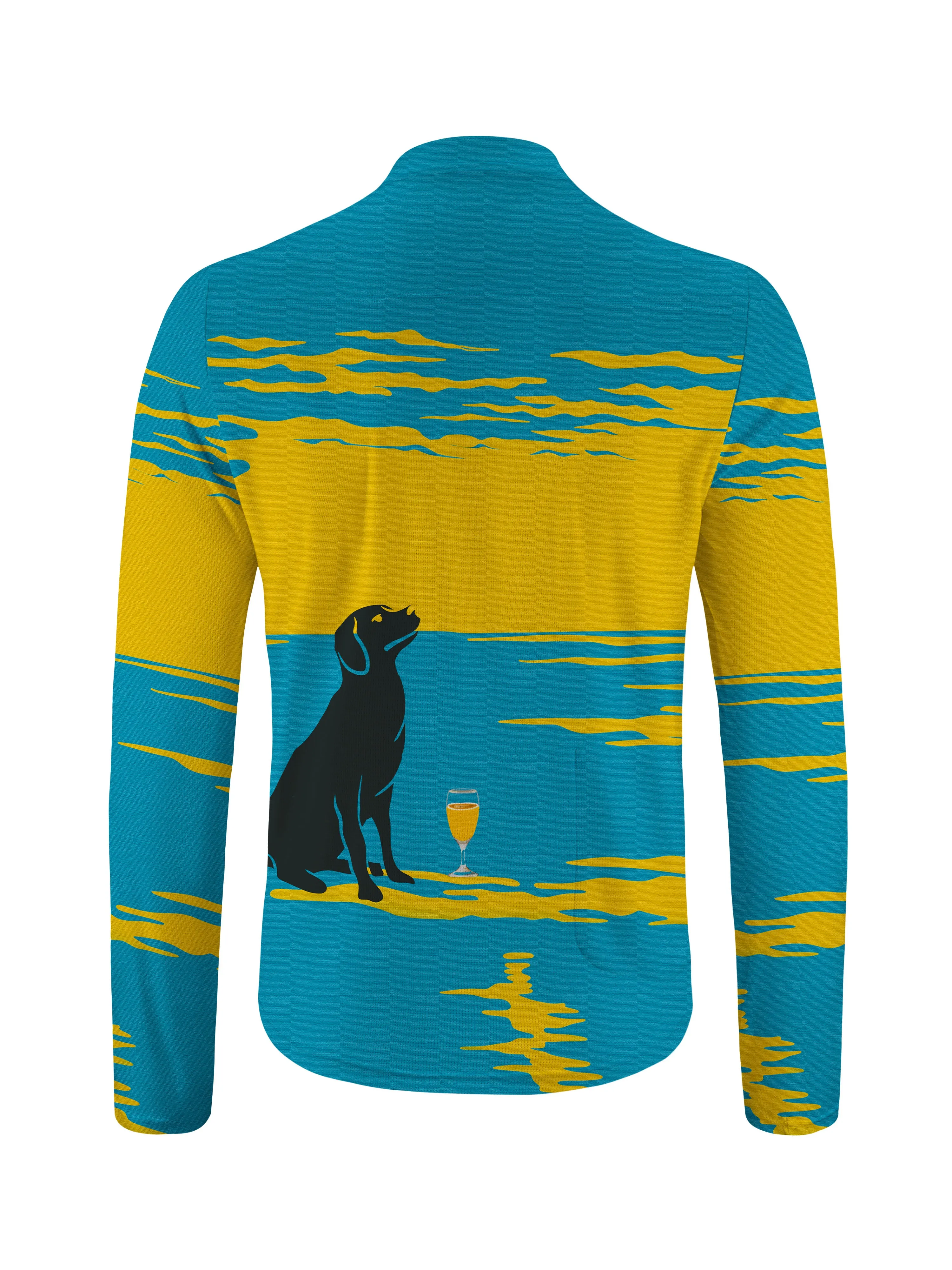 Orionride Labrador On The Beach Long Sleeve Half Zipper Mountain Bike Jersey sold by Orionride product image thumbnail 2