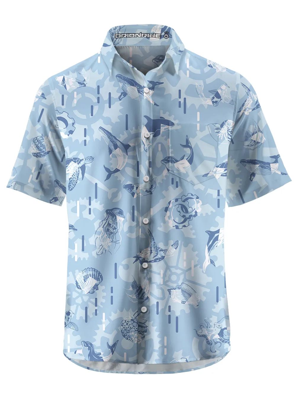 Orionride Lively Underwater World Zipper Pockets Ultra Lightweight Short Sleeves Gravel Shirt sold by Orionride