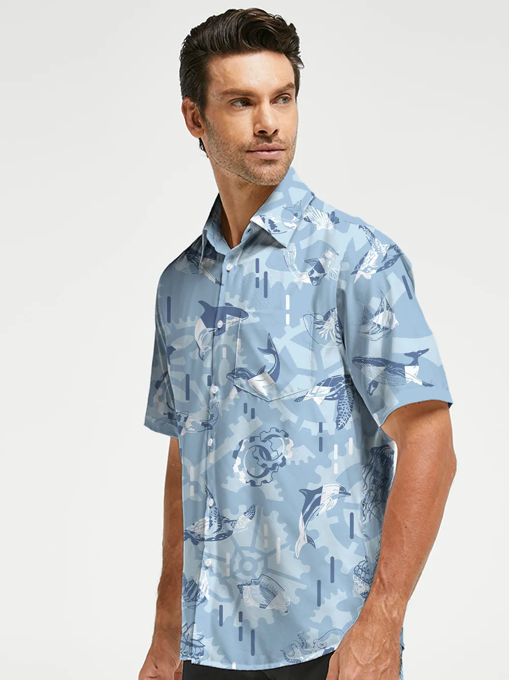 Orionride Lively Underwater World Zipper Pockets Ultra Lightweight Short Sleeves Gravel Shirt sold by Orionride product image thumbnail 2