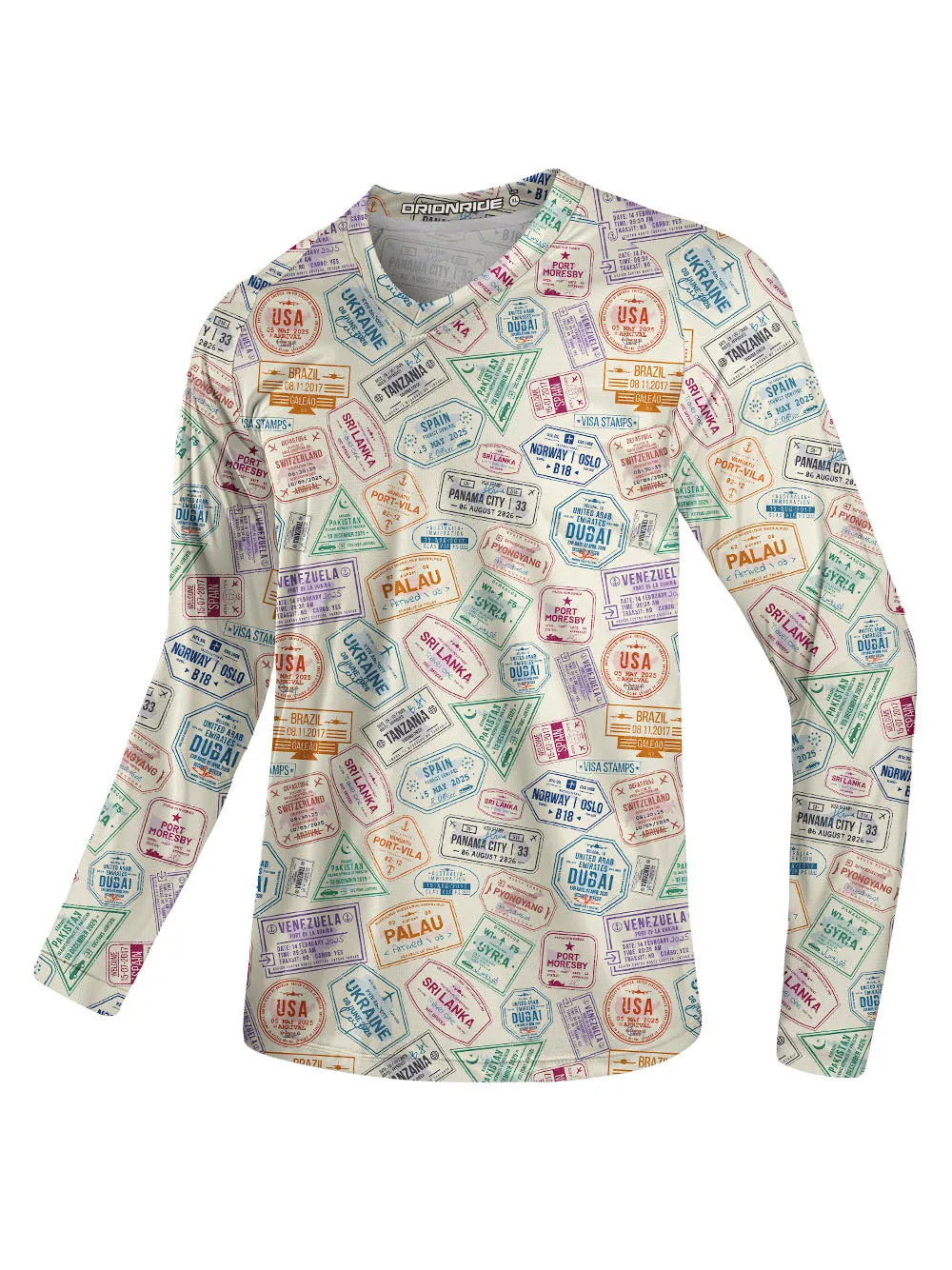 Orionride Colorful Passport Long Sleeve Downhill Jersey sold by Orionride