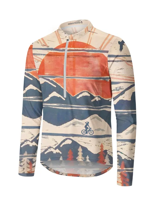 Orionride Winter Pursuits Long Sleeve Half Zipper Mountain Bike Jersey sold by Orionride