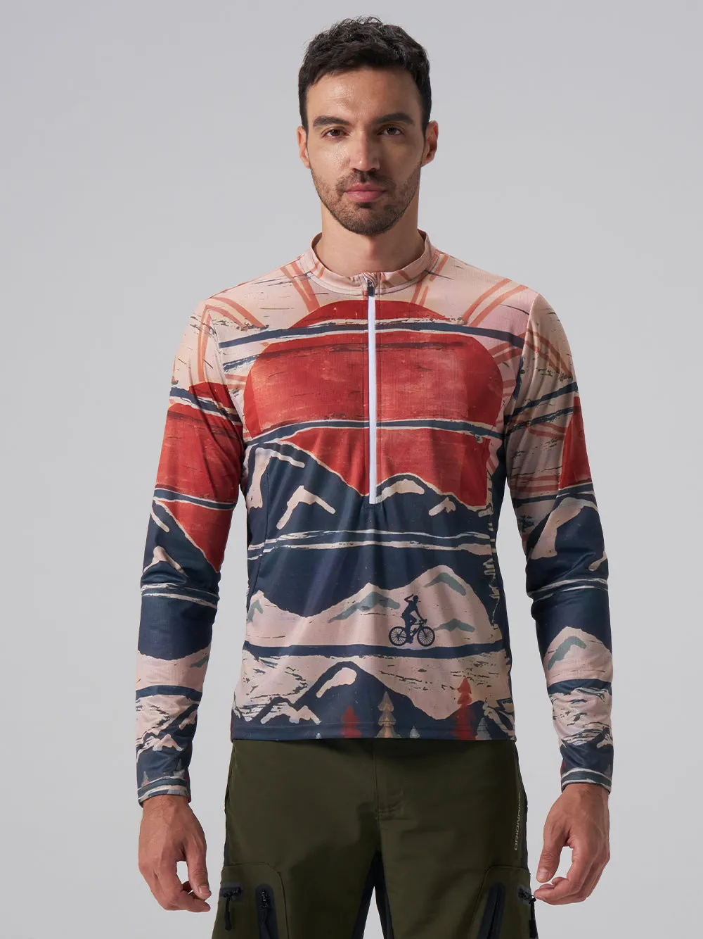 Orionride Winter Pursuits Long Sleeve Half Zipper Mountain Bike Jersey sold by Orionride product image thumbnail 2