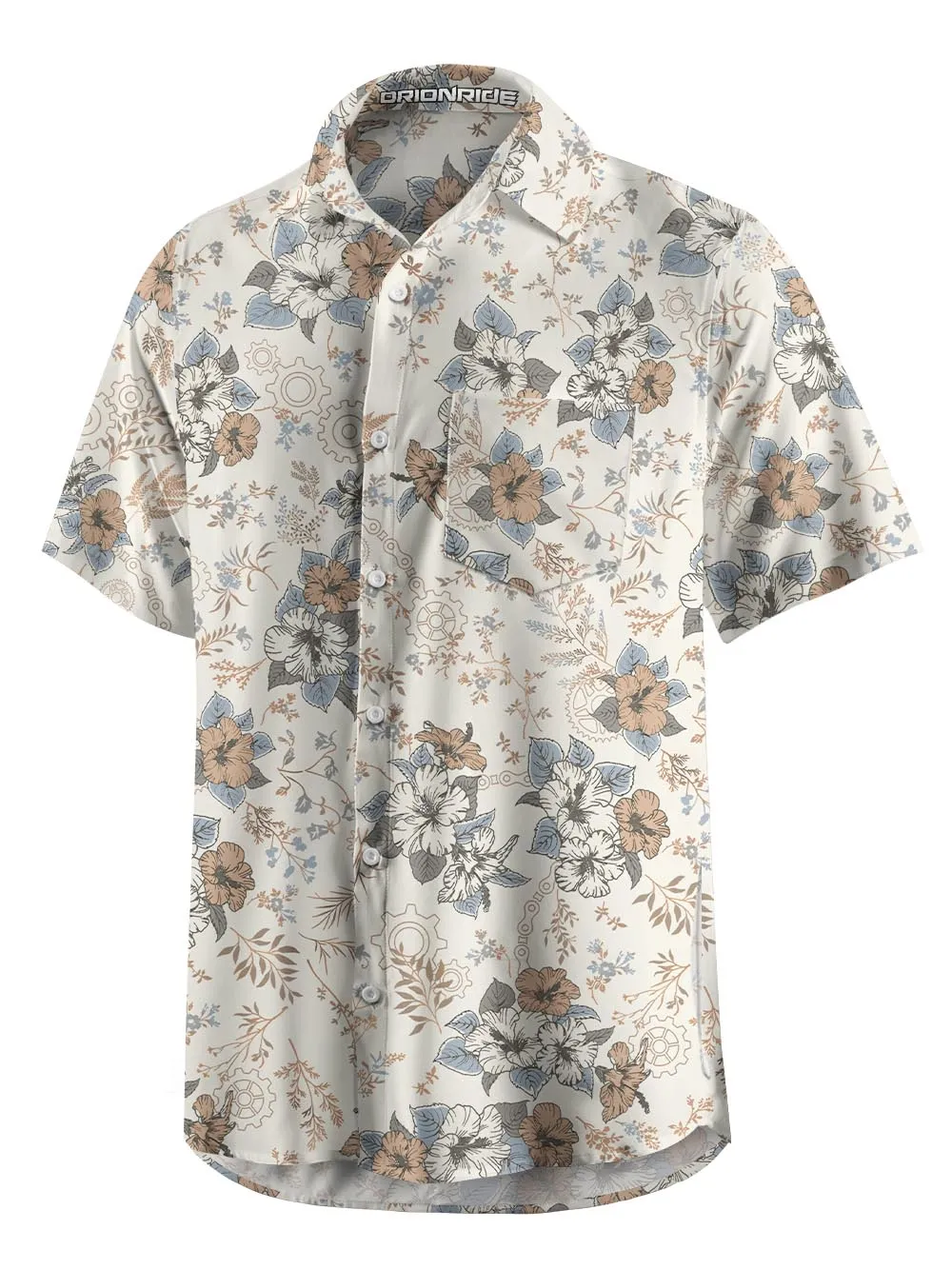 Orionride Hand-Painted Hibiscus Zipper Pockets Ultra Lightweight Short Sleeves Gravel Shirt sold by Orionride product image thumbnail 3