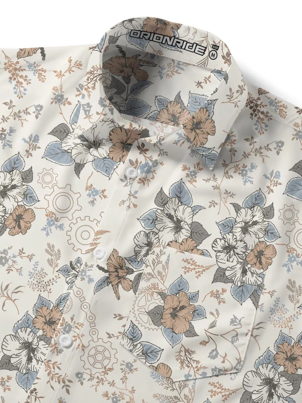 Orionride Hand-Painted Hibiscus Zipper Pockets Ultra Lightweight Short Sleeves Gravel Shirt sold by Orionride product image thumbnail 5