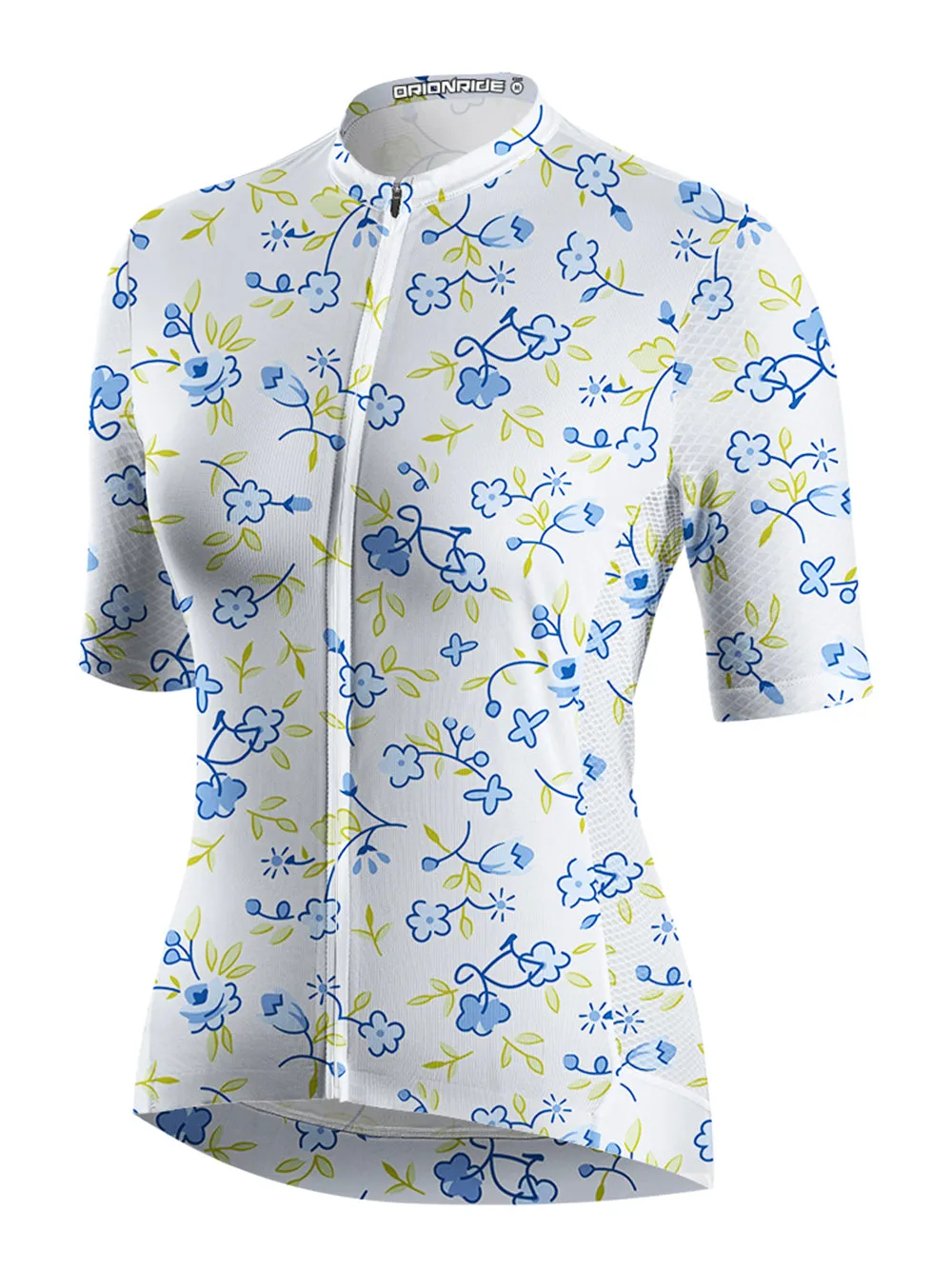 Orionride Blue Flower Bicycle Short Sleeves Women's Jersey sold by Orionride product image thumbnail 2