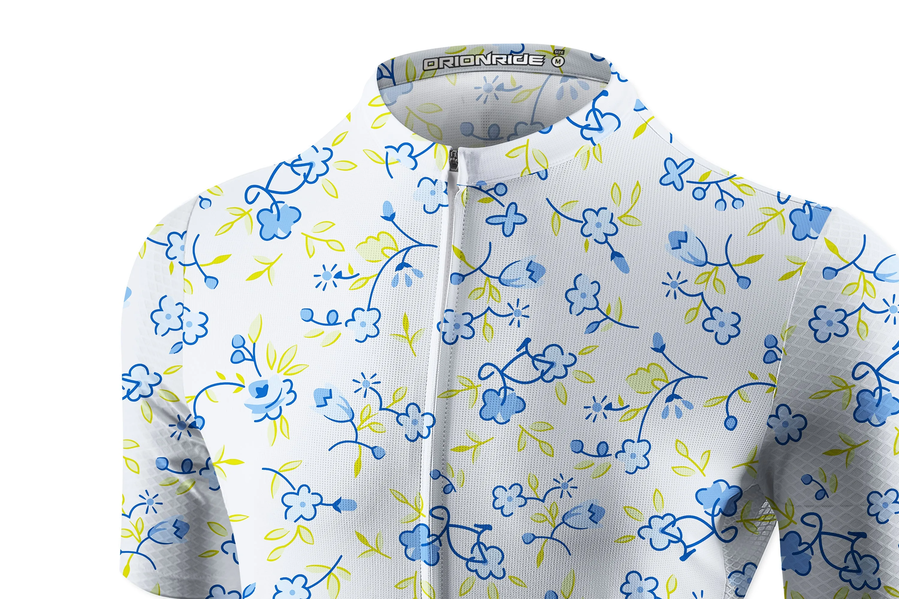 Orionride Blue Flower Bicycle Short Sleeves Women's Jersey sold by Orionride product image thumbnail 4