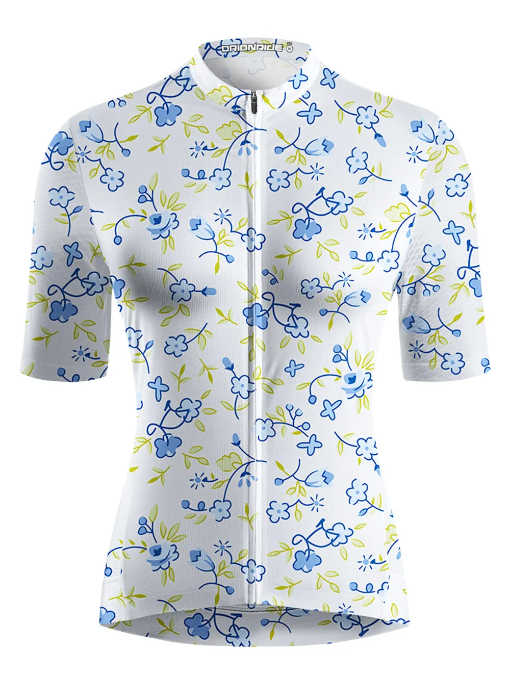 Orionride Blue Flower Bicycle Short Sleeves Women's Jersey sold by Orionride
