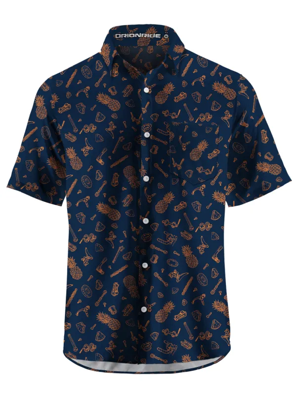 Orionride Pineapple Parts Zipper Pockets Ultra Lightweight Short Sleeves Gravel Shirt sold by Orionride