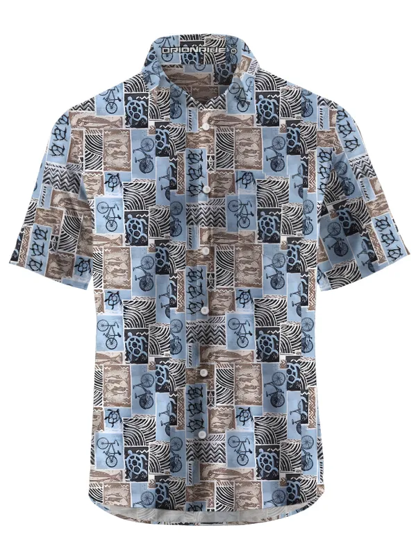 Orionride Ocean Cycling Zipper Pockets Ultra Lightweight Short Sleeves Gravel Shirt sold by Orionride