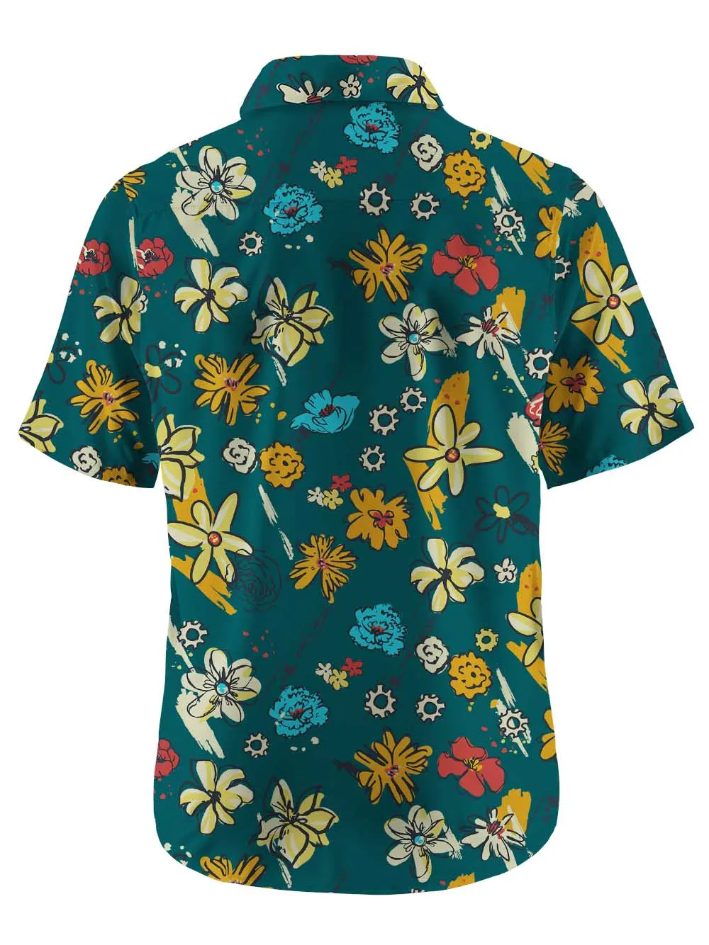 Orionride Graffiti Flowers Zipper Pockets Ultra Lightweight Short Sleeves Gravel Shirt sold by Orionride product image thumbnail 4