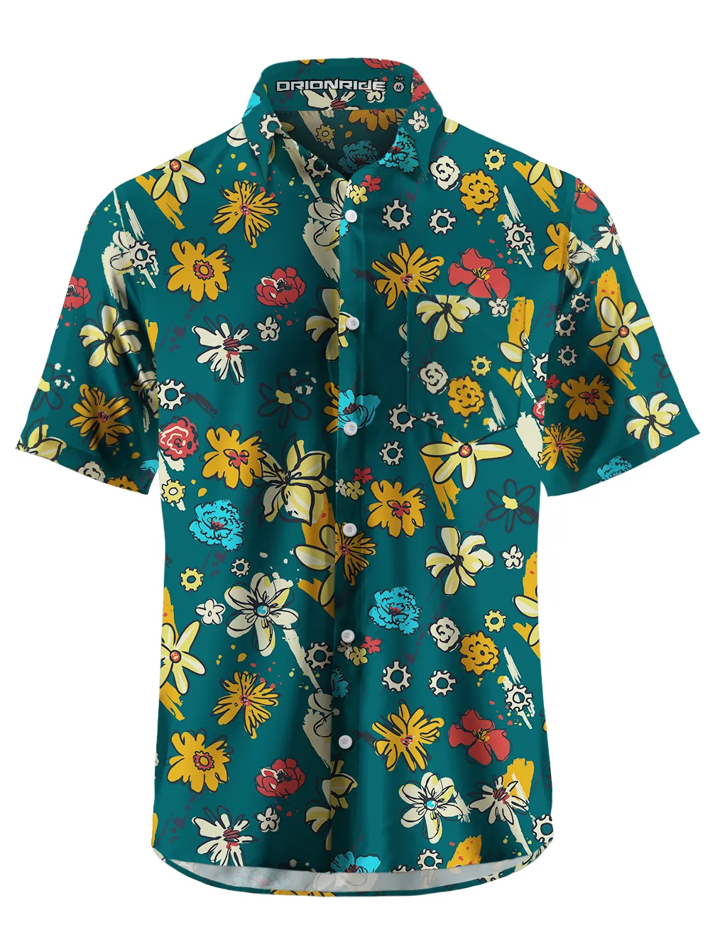Orionride Graffiti Flowers Zipper Pockets Ultra Lightweight Short Sleeves Gravel Shirt sold by Orionride