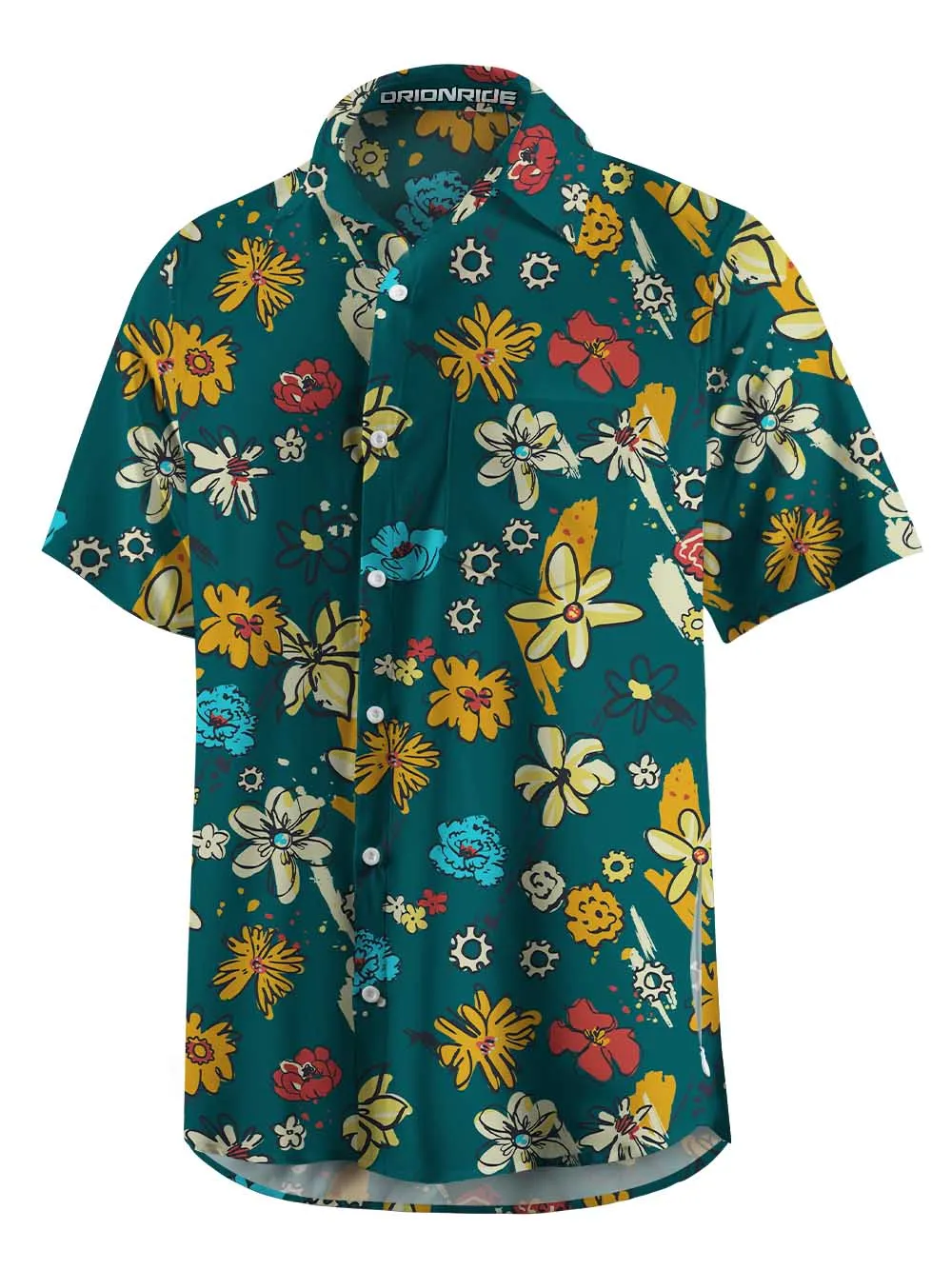 Orionride Graffiti Flowers Zipper Pockets Ultra Lightweight Short Sleeves Gravel Shirt sold by Orionride product image thumbnail 3