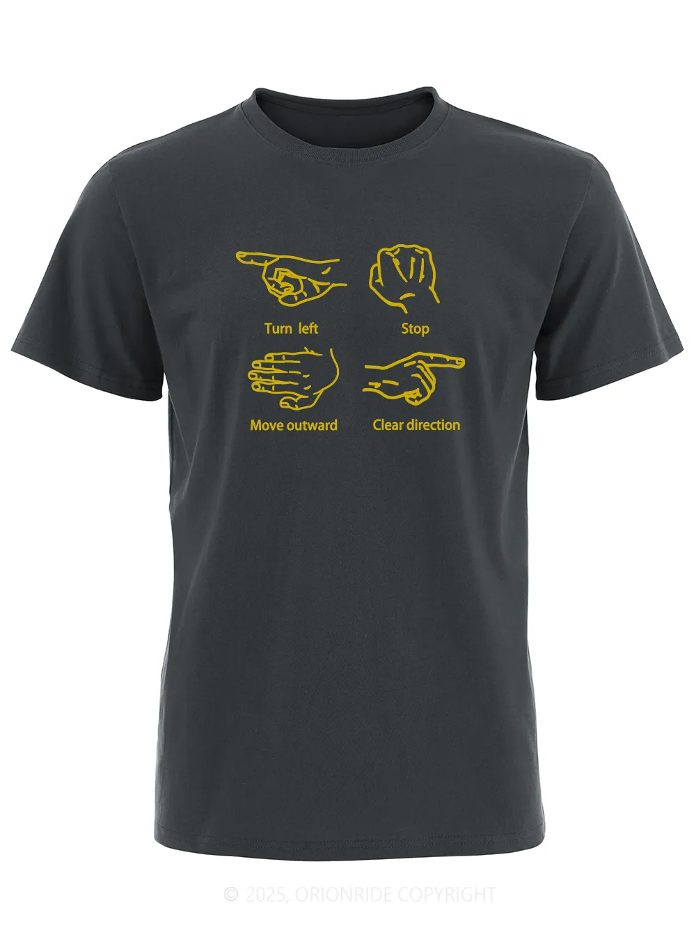 Orionride Bicycle Hand Signals Short Sleeves Bike T-Shirt sold by Orionride product image thumbnail 5