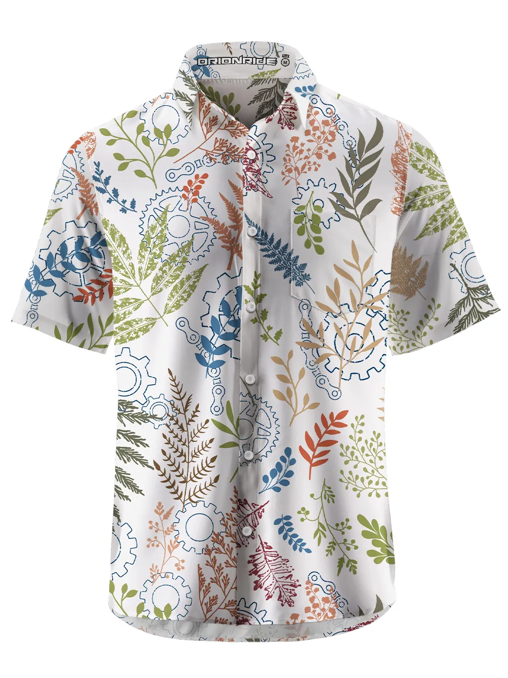 Orionride Painted Leaves Zipper Pockets Ultra Lightweight Short Sleeves Gravel Shirt sold by Orionride