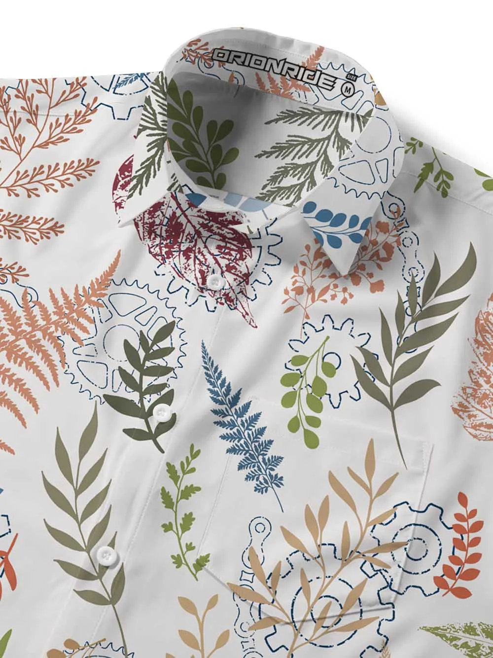 Orionride Painted Leaves Zipper Pockets Ultra Lightweight Short Sleeves Gravel Shirt sold by Orionride product image thumbnail 5