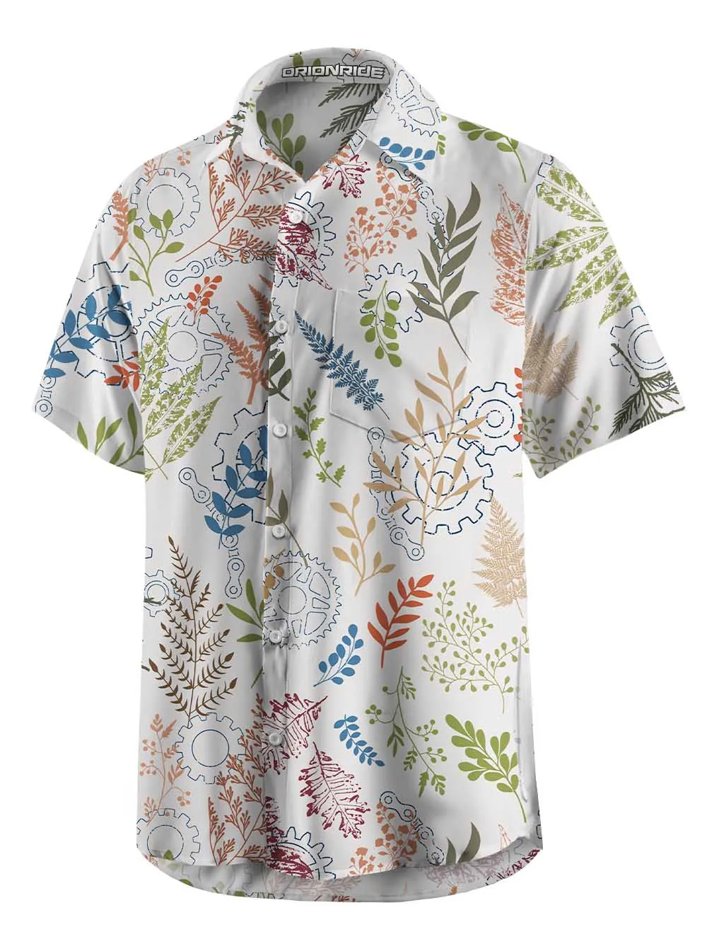 Orionride Painted Leaves Zipper Pockets Ultra Lightweight Short Sleeves Gravel Shirt sold by Orionride product image thumbnail 3