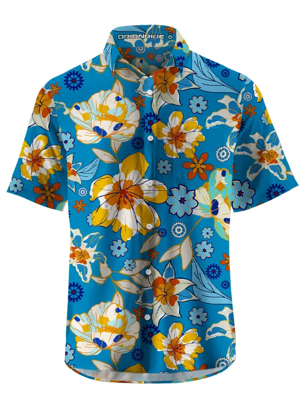 Orionride Budding Flowers Zipper Pockets Ultra Lightweight Short Sleeves Gravel Shirt sold by Orionride