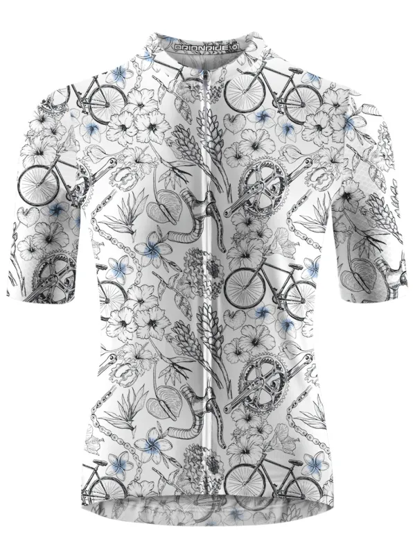 Orionride Short Sleeves Plumeria Cycling Cycling Jersey sold by Orionride
