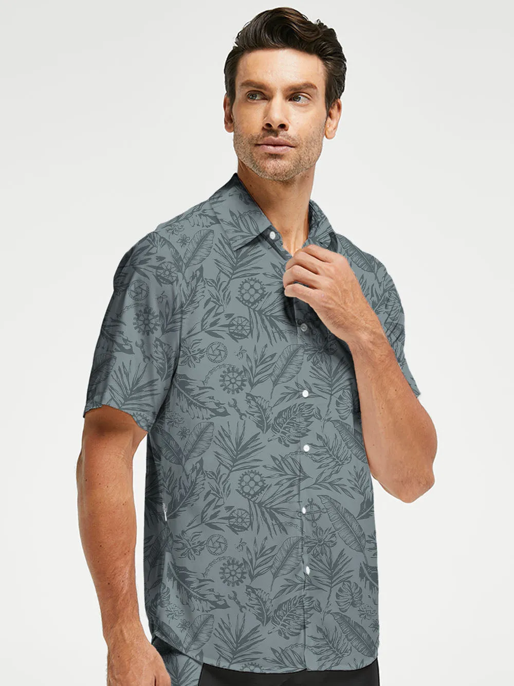 Orionride Leaves And Gears Zipper Pockets Ultra Lightweight Short Sleeves Gravel Shirt sold by Orionride product image thumbnail 2