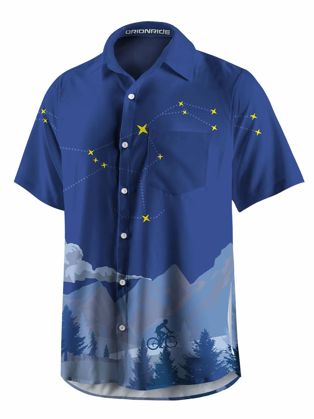 Orionride Cycling Under The Stars Zipper Pockets Ultra Lightweight Short Sleeves Gravel Shirt sold by Orionride product image thumbnail 3