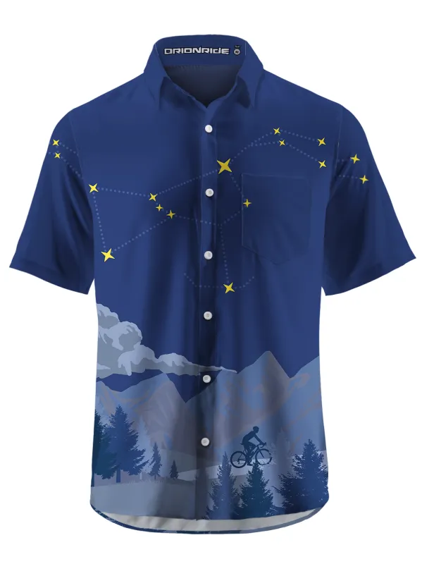 Orionride Cycling Under The Stars Zipper Pockets Ultra Lightweight Short Sleeves Gravel Shirt sold by Orionride