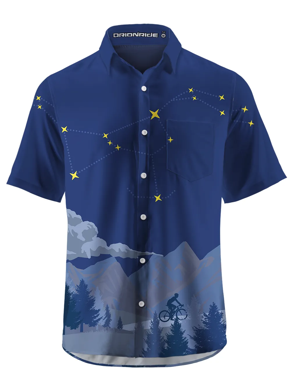 Orionride Cycling Under The Stars Zipper Pockets Ultra Lightweight Short Sleeves Gravel Shirt sold by Orionride