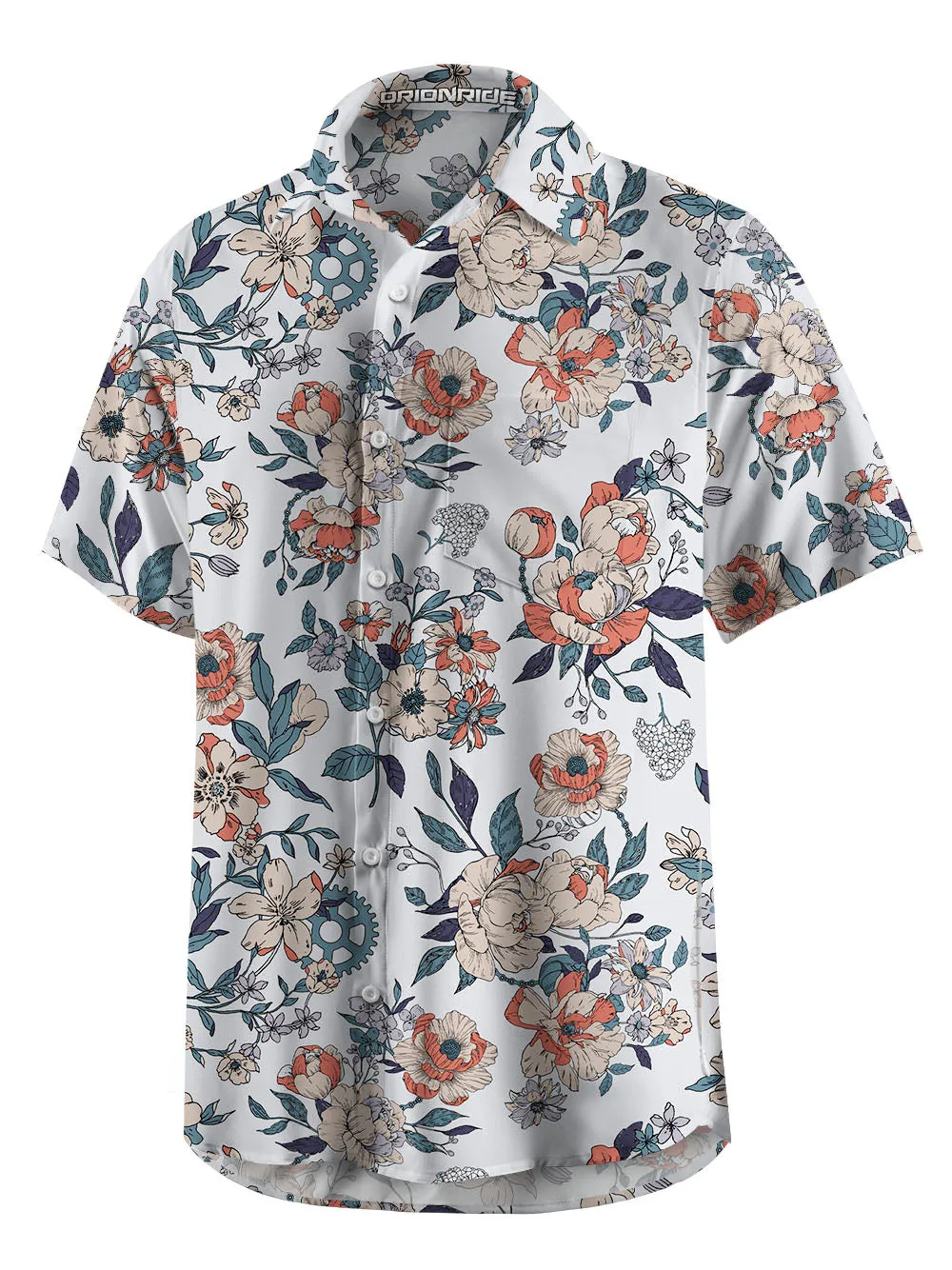 Orionride Buds Of Flowers Zipper Pockets Ultra Lightweight Short Sleeves Gravel Shirt sold by Orionride product image thumbnail 3