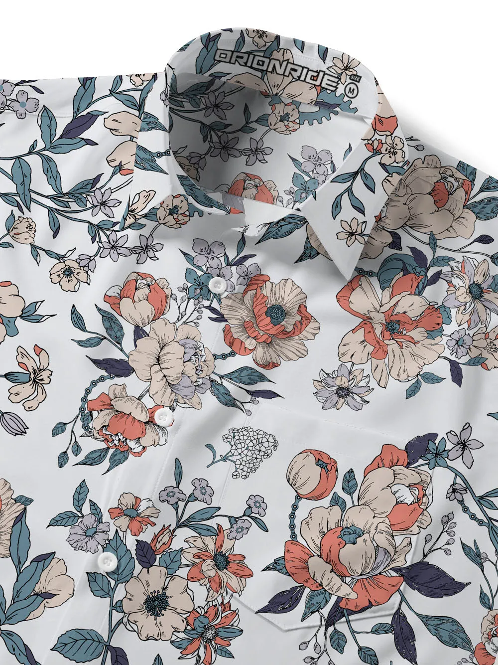 Orionride Buds Of Flowers Zipper Pockets Ultra Lightweight Short Sleeves Gravel Shirt sold by Orionride product image thumbnail 5
