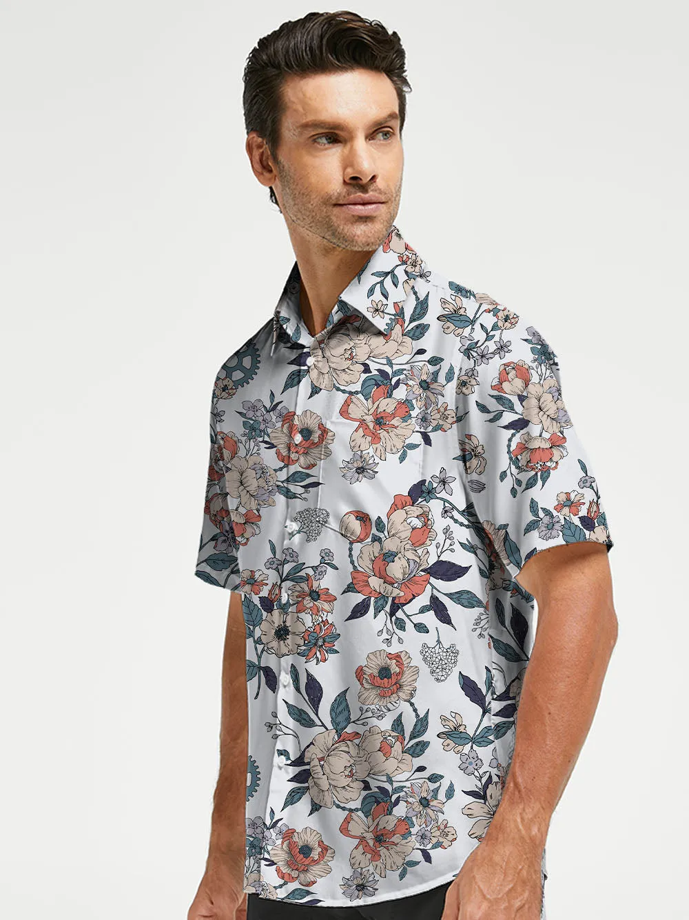 Orionride Buds Of Flowers Zipper Pockets Ultra Lightweight Short Sleeves Gravel Shirt sold by Orionride product image thumbnail 2